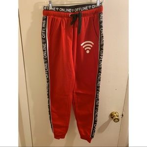 medium red new look sweatpants